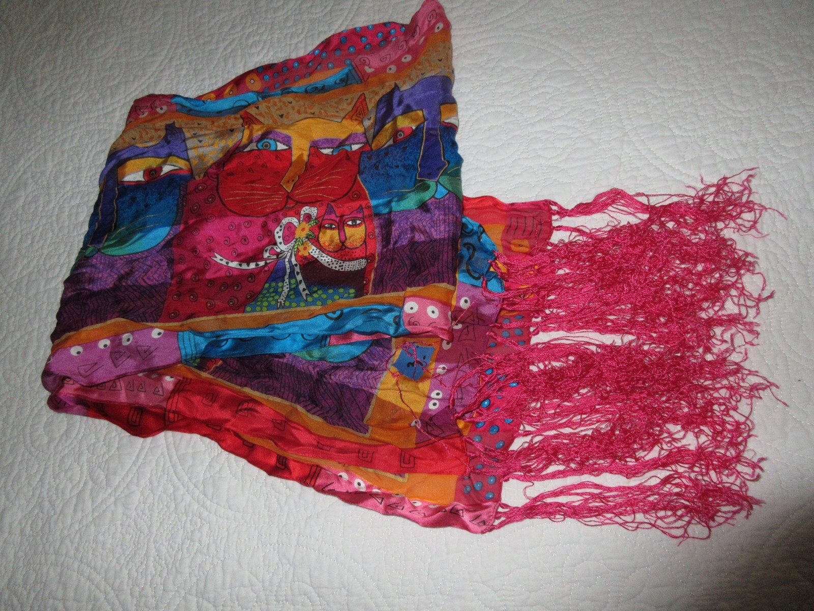 Laurel Burch Rectangular Neck Scarf 100% Semi She… - image 5