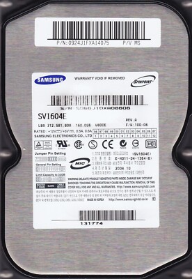 FOR DATA RECOVERY SAMSUNG SV1604E IDE p/v: MS  KOREA 160GB 2004 3.5'' BAD SECTOR