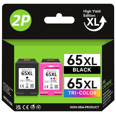 65XL 65 Ink Cartridge For HP ENVY 5010 5055 5052 Deskjet 2600 2652 2636 Printer