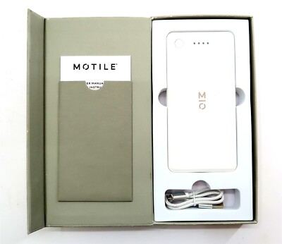 New MOTILE 10,000 mAh Qi Certified White Wireless Power Bank Charger NIB