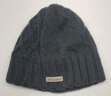 Columbia Unisex Cable Knit Beanie Hat Cap One Size Black Insulated EUC