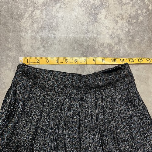 Alc Pleated Skirt Womens XS Metallic Midi Pull On Elastic Waist Party Office - Picture 2 of 10
