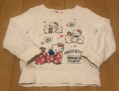 Hello Kitty children's clothing long sleeve sweatshirt 110 Sanrio 2019 white