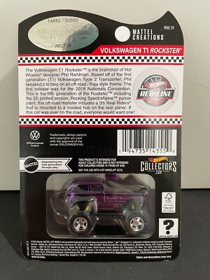 HOT WHEELS VOLKSWAGEN T1 ROCKSTER PURPLE RLC REDLINE CLUB