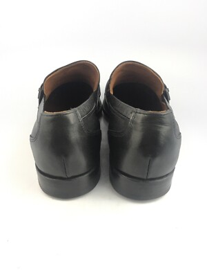 E.T. Wright Mens Sz 12 A- Slip-On Black Leather Buckle Strap 