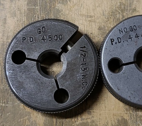 Threadwell 1/2-13 NC-2 Go P.D. 4500 No Go P.D. 4448 THREAD RING GAGE 1E-2696-Y10 - Picture 2 of 5