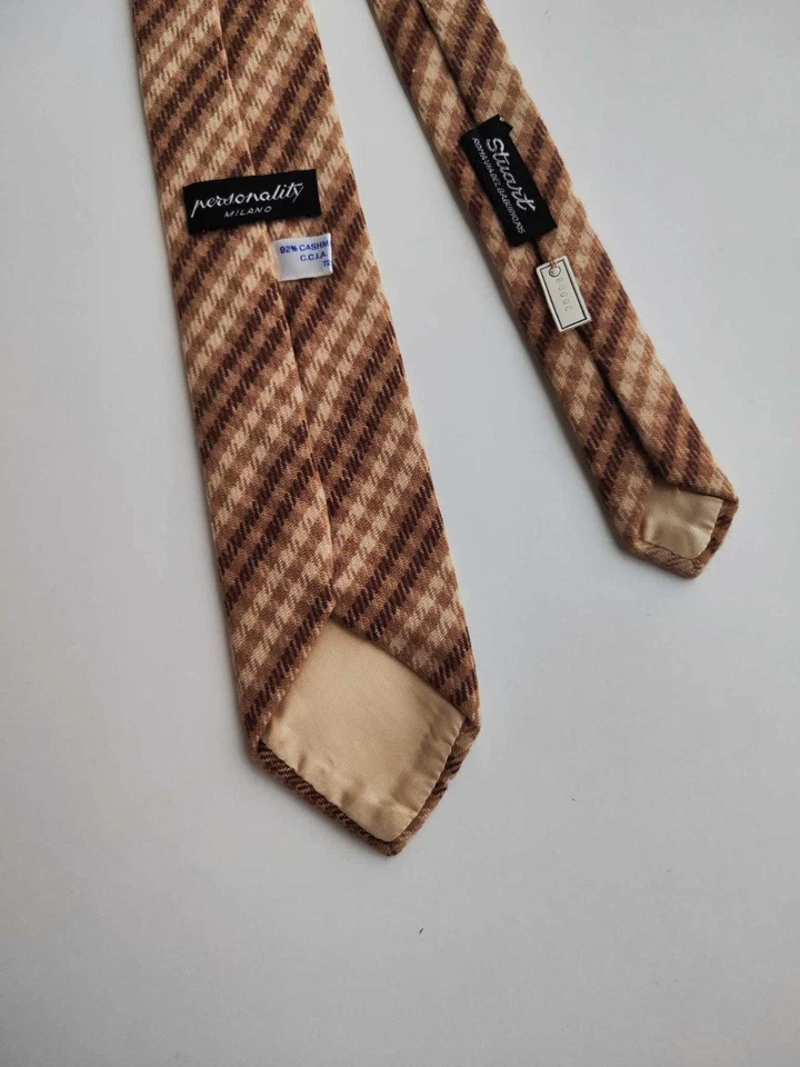 CRAVATTA PERSONALITY MILANO CASHMERE - LANA WOOL TIE MADE IN ITALY VINTAGE NUOVA - Imagen 3 de 4