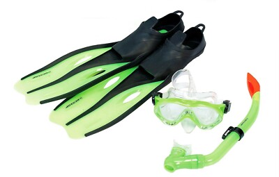 DUNLOP Schnorchel Set Taucherbrille Schnorchel Flossen Gr. L gün