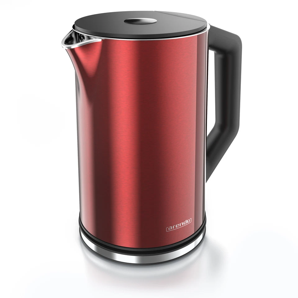 Arendo Wasserkocher ELEGANT Temperatureinstellung 40-100°C 1,5 Liter 2200 W Rot