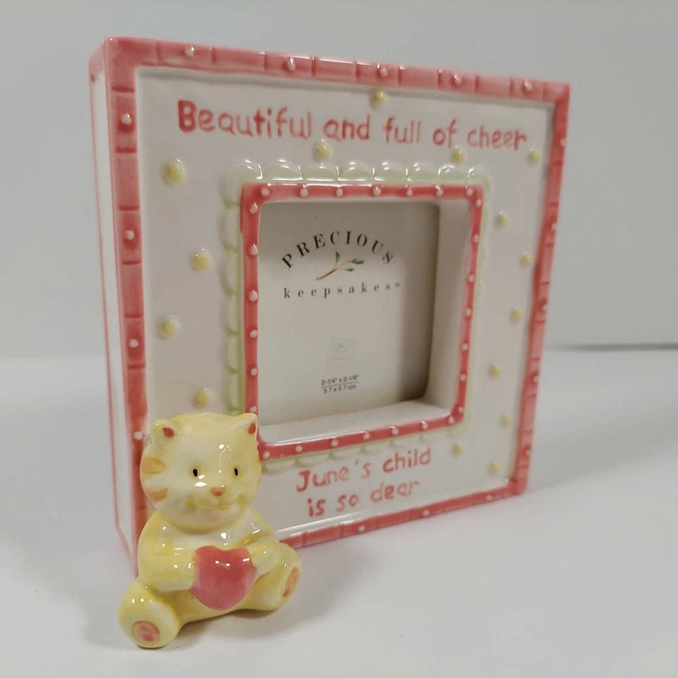 Russ Berrie Baby месяц июня картина рамка с Kitty Cat фото сувенир розовый - Изображение 2 из 4