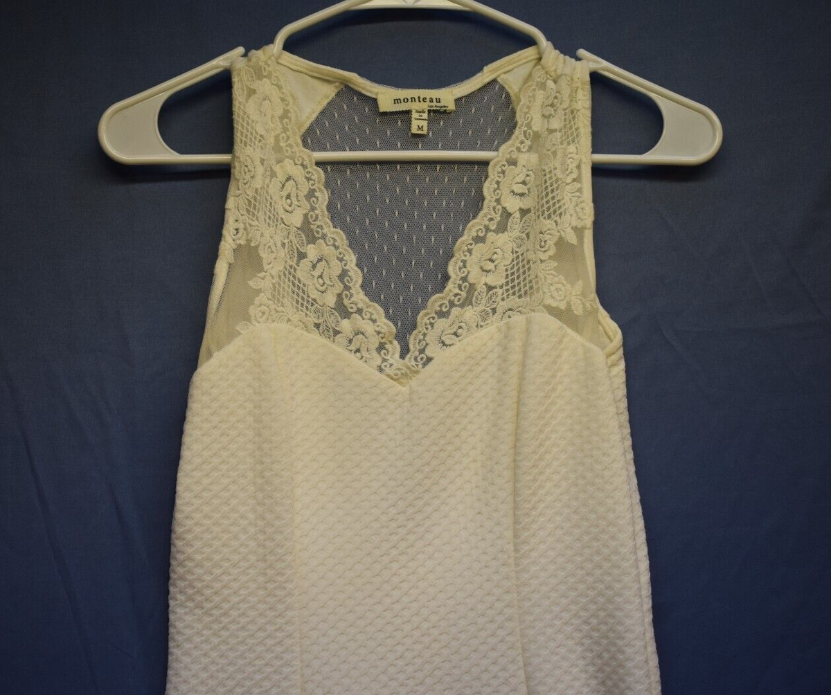 Monteau Los Angeles Dress Medium White Lace | eBay