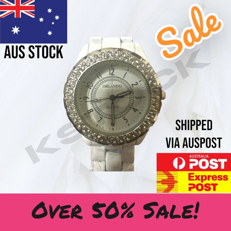 White Crystal Women Quartz Wristwatch Luxury Ceramic Lady Watch  - image 3 of 4