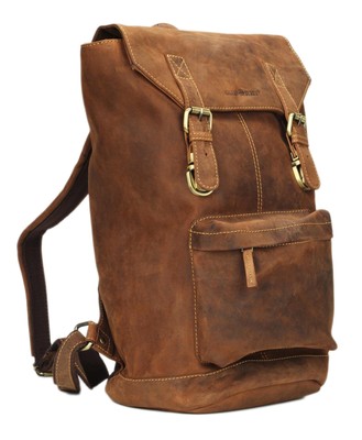 Greenburry Rucksack Lederrucksack Vintage Leder Rucksack Backpack antikbraun
