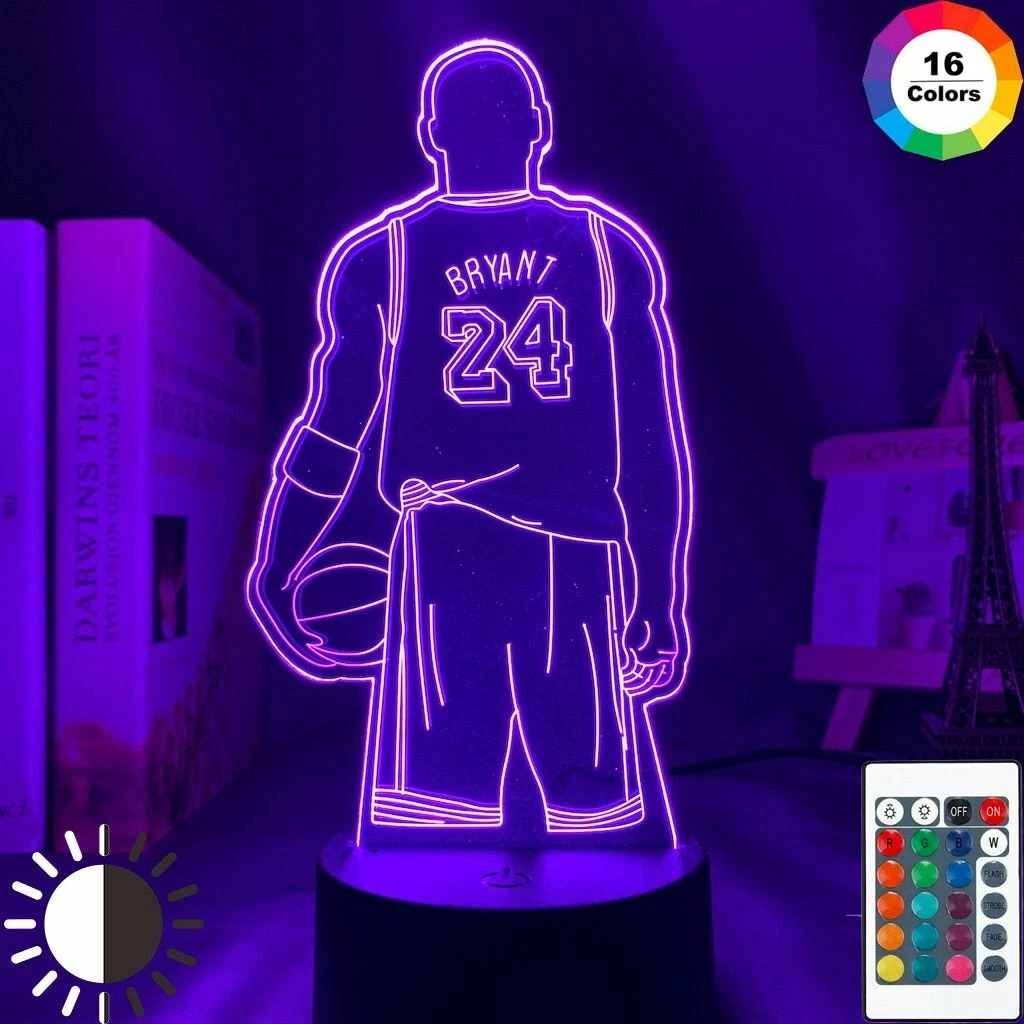 Kobe Bryant LED Night Light Sport Basketball 3D Office Room Decoration Gift Lamp