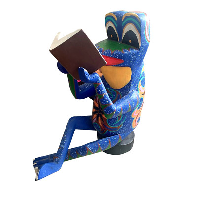 Sergio Santiago Alebrije RANA FROG Mexican Wood Folk Art Arrazola Oaxaca Mexico
