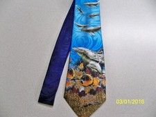 Colorful Ocean scene, Aquatic, Whale, Dolphin, Sea Life, Men's necktie, New 