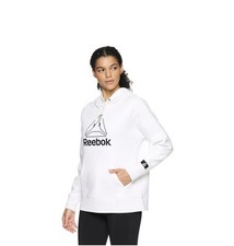 Reebok Women's Erget Heather Large Logo in Black Hoodie with Pocket Sz S