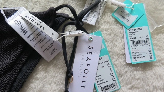 Seafolly 10 Amazonia Tube Top Halter & 10 Sea Dive Tie Side Drawstring Rio Black - Image 3 of 4