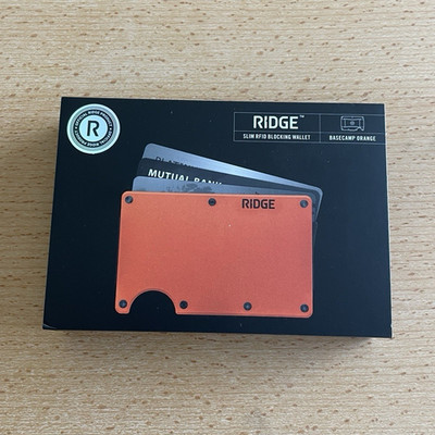 Ridge Slim RFID Blocking Wallet w/ Cash Strap, Basecamp Orange, Men's