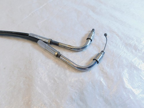 1999-2009 Harley Davidson Softail FXSTBI Night Train Throttle & Idle Cable Set - Picture 16 of 16