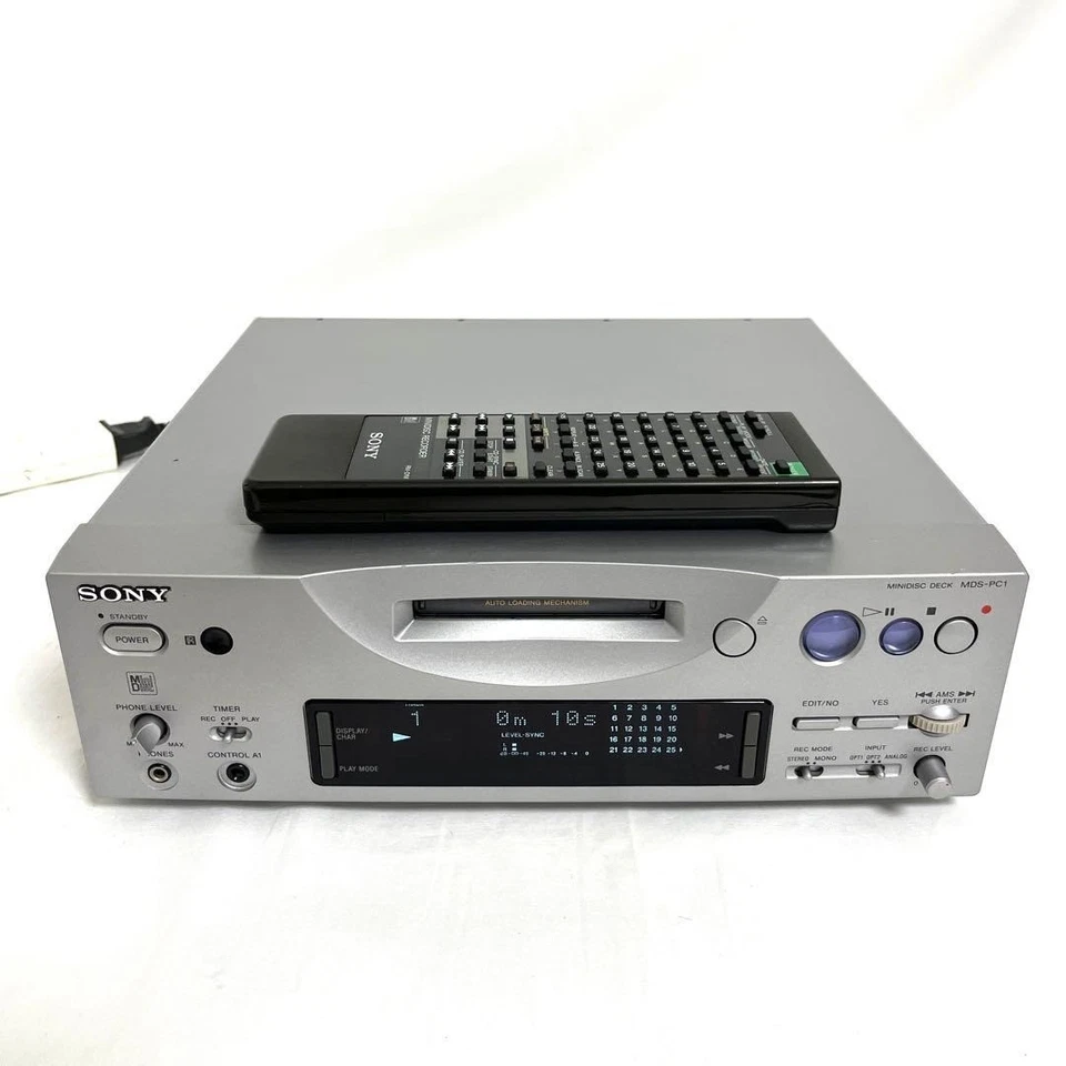 Sony MDS-PC1 MiniDisc Player Recorder MD Deck Hi-Fi Optical Out Japan Remote - Image 2 of 4