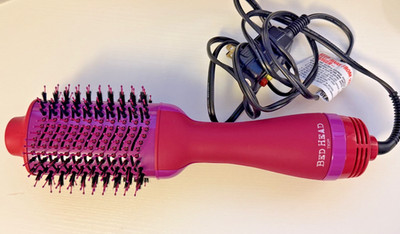Bed Head TIGI Hot Air Brush Hair Dryer Styler Pink Round Brush Blow Dryer Works