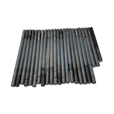 Lot of 20 Threaded Steel Rods  0.48'' Diameter   Zinc Plated