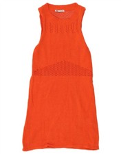ZARA Womens Sleeveless Jumper Dress UK 8 Small Orange Polyester WT03