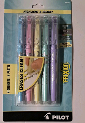 Pilot FriXion Erasable Highlighters Pastel Collection Chisel Tip Five Color Set