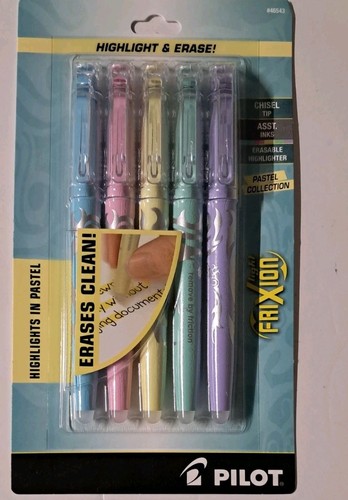 Pilot FriXion Erasable Highlighters Pastel Collection Chisel Tip Five Color Set