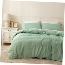 Egyptian Cotton Duvet Cover Set Ultra Soft and Breathable Queen Silt Green
