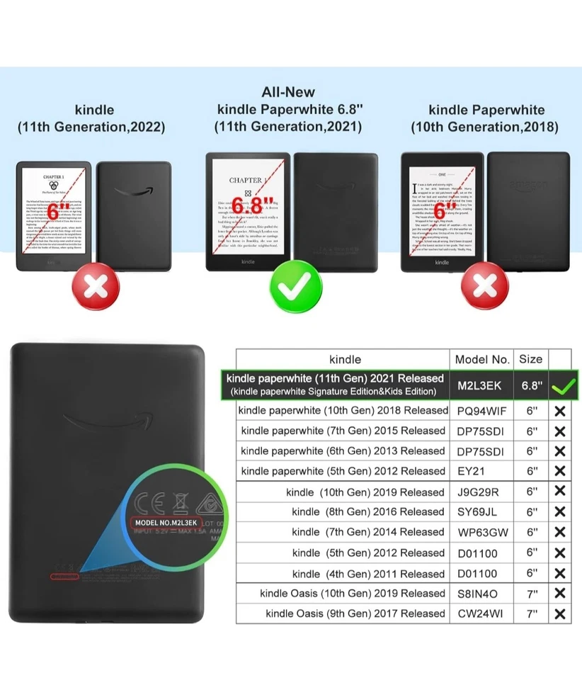 CoBak Case for 6.8" Kindle Paperwhite 11th Gen 2021- Smart Cover with Auto Sleep - Image 2 of 4