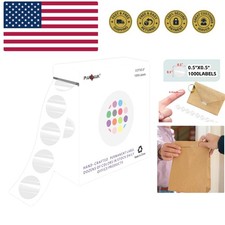 0.5 inch Round Clear Circle Dot Sticker, 1000pcs Transparent Adhesive Label f...