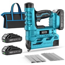 Seesii 2 in 1 Cordless Nail Gun Brad Nailer 1...
