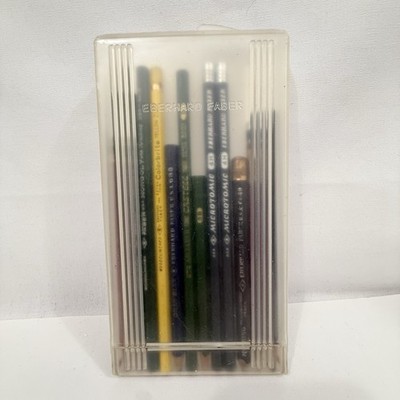 Vtg Eberhard Faber Colored & Drawing Mixed Lot Pencils With Case Set Of 12