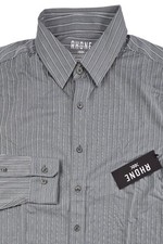Rhone Commuter Shirt Men Medium Slim Fit Button Italian Fabric Stripe 138