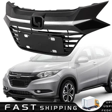 Chrome & Black Front Upper Grille Grill For 2016-2018 Honda HR-V HRV Assembly
