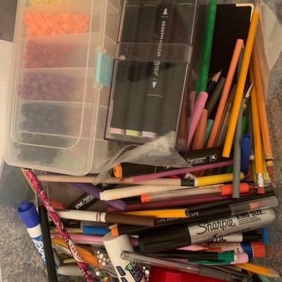 Box of Professional Art Drawing Art Supplies Some Vintage