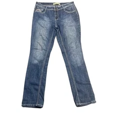 Vanilla Star Jeans Size 10 Striaght Leg Relaxed Medium Wash Women's Rhinestones