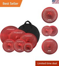 Red Mute Cymbal Pack - 10" Splash, 14" Hi-Hat  More for Quiet Sessions