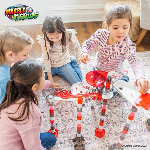 Juego de refuerzo de carreras de mármol - 10 piezas en total, bloques de construcción juguetes - Imagen 7 de 8