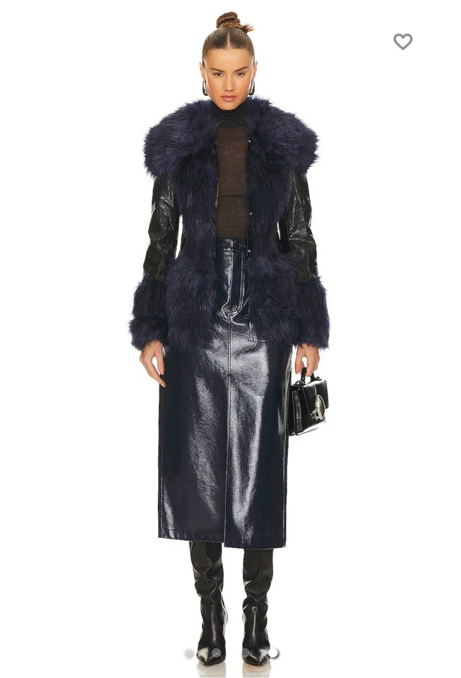 Pistola Alice Utility Midi Skirt in Navy Vinyl Size 29 Foto 2 de 4