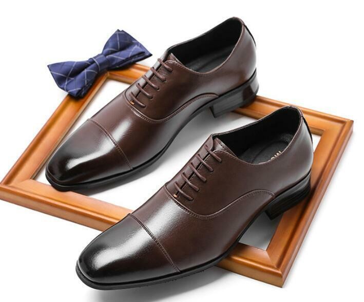 SAOLA Scarpe Oxford uomo punta quadrata stringate business eleganti formali casual pelle