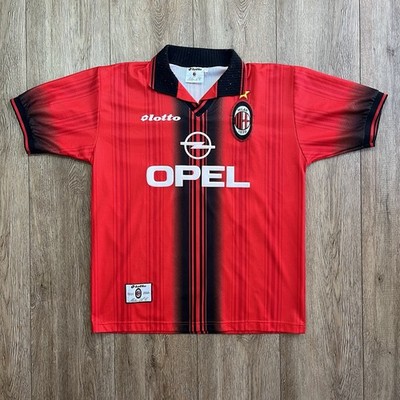 Vintage 1997-98 Lotto AC Milan Soccer Jersey Shirt XL Retro