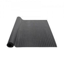 Diamond-Plate Rubber Flooring Roll, 3 mm x 4 ft x 6 ft Garage Floor Mat, SBR...