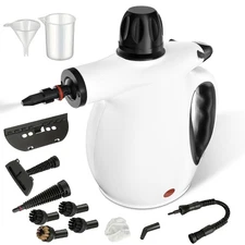 Pressurized Handheld Steamer, Natural Steam Cleaner with 12 pcs Attachments