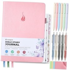 Bible Study Journal Set, Christian Bible Study Kit with Guided A5 Journal, Pink