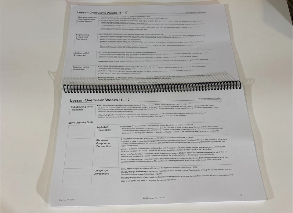 Heggerty Phonemic Awareness KINDERGARTEN Curriculum 2022 Edition 35-WEEKS Book - Image 3 of 4