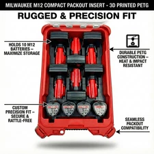 Milwaukee Compact Packout Organizer M12 Battery Storage Insert
