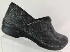 Dansko Black Slip On Leather Clogs Women's Size EU 40 US 9-9.5